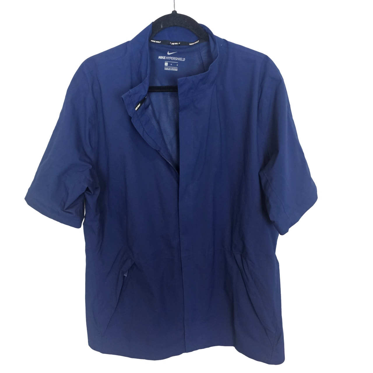 Nike Golf Shirt Nike Hypershield Zip Up Shirts Men L Blue Short Sleeve Shirt